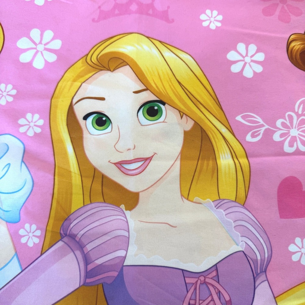 Disney Princess Standard Pillowcase 2Pc Set Belle Rapunzel Cinderella Pink - Picture 3 of 8
